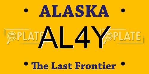 AL4Y Alaska License Plate