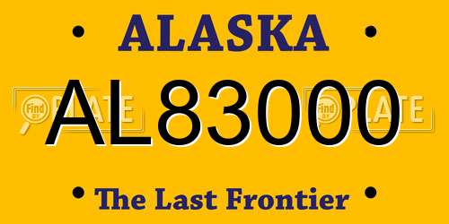 AL83000 Alaska License Plate