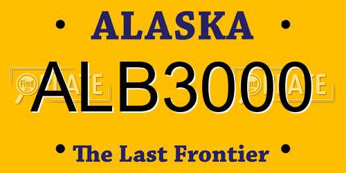 ALB3000 Alaska License Plate