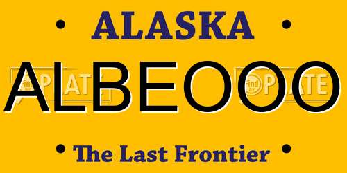 ALBEOOO Alaska License Plate
