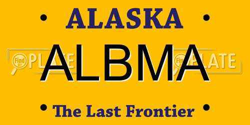 ALBMA Alaska License Plate