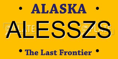 ALESSZS Alaska License Plate