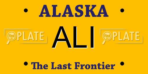 ALI Alaska License Plate