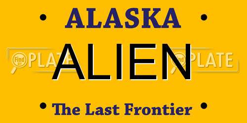 ALIEN Alaska License Plate
