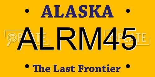 ALRM45 Alaska License Plate