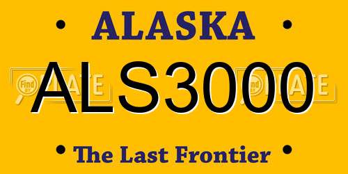 ALS3000 Alaska License Plate