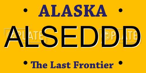 ALSEDDD Alaska License Plate