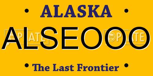 ALSEOOO Alaska License Plate