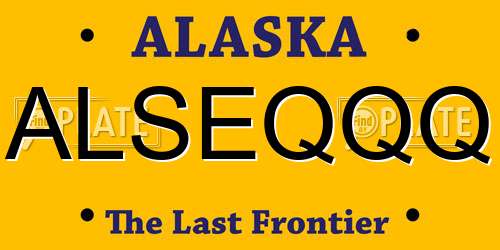 ALSEQQQ Alaska License Plate