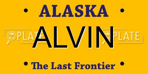 ALVIN Alaska License Plate