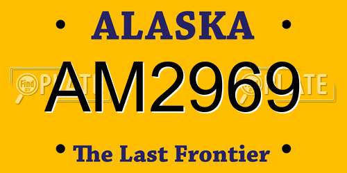 AM2969 Alaska License Plate