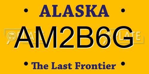 AM2B6G Alaska License Plate