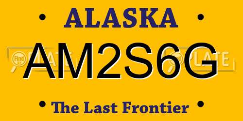AM2S6G Alaska License Plate