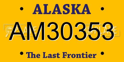 AM30353 Alaska License Plate