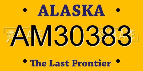 AM30383 Alaska License Plate
