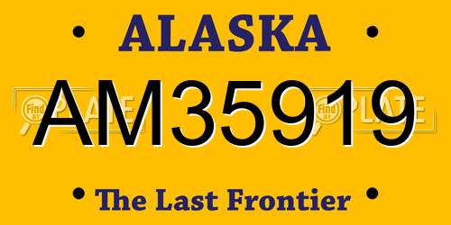 AM35919 Alaska License Plate