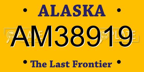 AM38919 Alaska License Plate