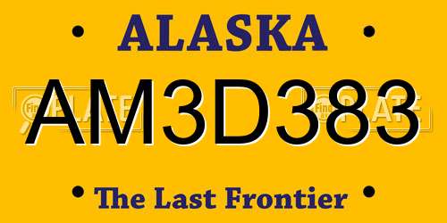 AM3D383 Alaska License Plate