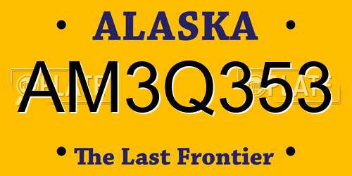 AM3Q353 Alaska License Plate