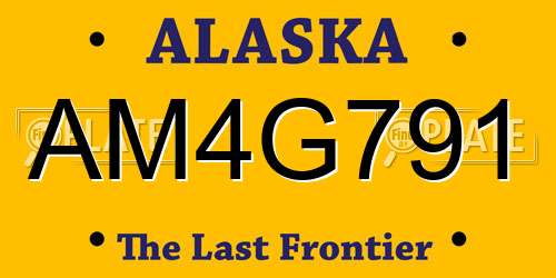 AM4G791 Alaska License Plate