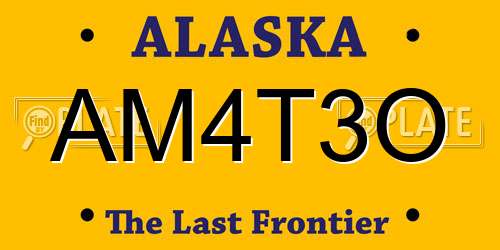 AM4T3O Alaska License Plate