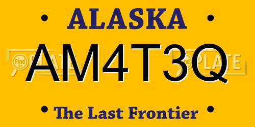 AM4T3Q Alaska License Plate