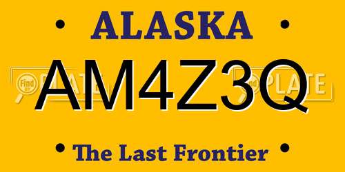 AM4Z3Q Alaska License Plate