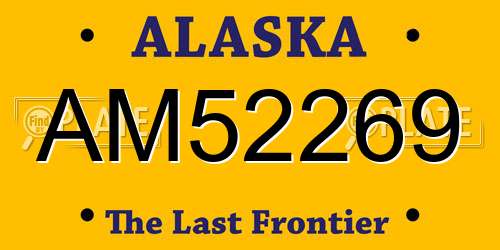 AM52269 Alaska License Plate