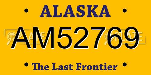 AM52769 Alaska License Plate