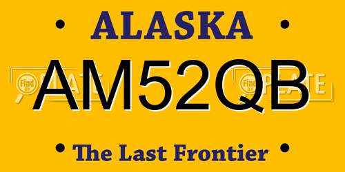 AM52QB Alaska License Plate
