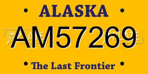 AM57269 Alaska License Plate