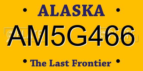 AM5G466 Alaska License Plate