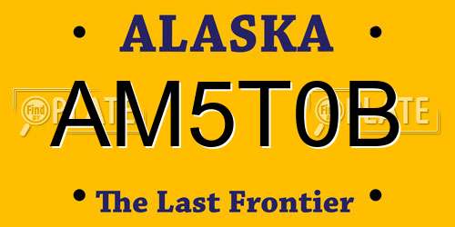 AM5T0B Alaska License Plate