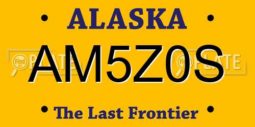 AM5Z0S Alaska License Plate