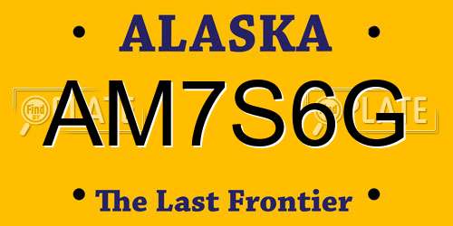 AM7S6G Alaska License Plate