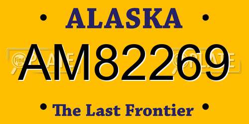 AM82269 Alaska License Plate