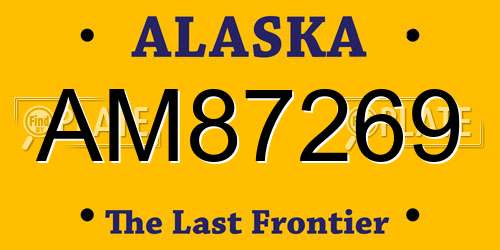 AM87269 Alaska License Plate