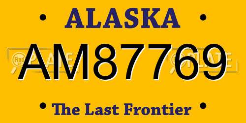 AM87769 Alaska License Plate