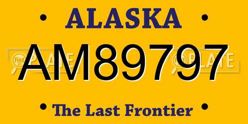 AM89797 Alaska License Plate