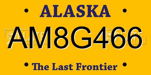 AM8G466 Alaska License Plate