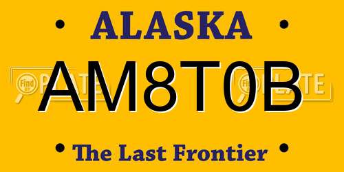 AM8T0B Alaska License Plate