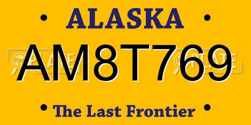 AM8T769 Alaska License Plate