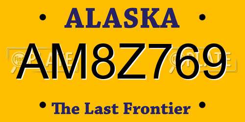 AM8Z769 Alaska License Plate