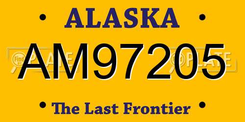 AM97205 Alaska License Plate