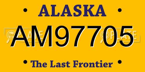 AM97705 Alaska License Plate