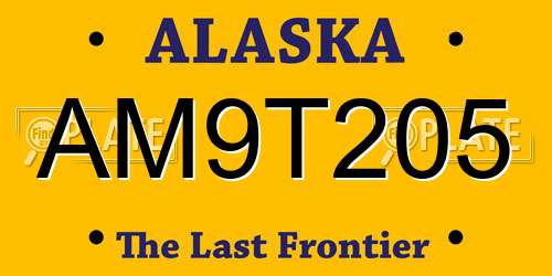 AM9T205 Alaska License Plate