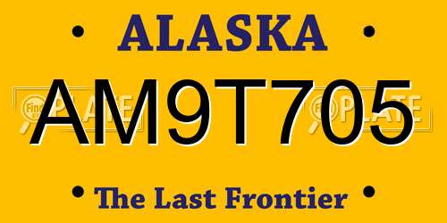 AM9T705 Alaska License Plate