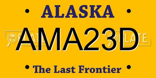 AMA23D Alaska License Plate
