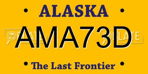 AMA73D Alaska License Plate