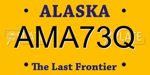 AMA73Q Alaska License Plate